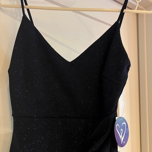 NWT Windsor Kalyn formal glitter faux wrap long dress size S - Picture 6 of 12